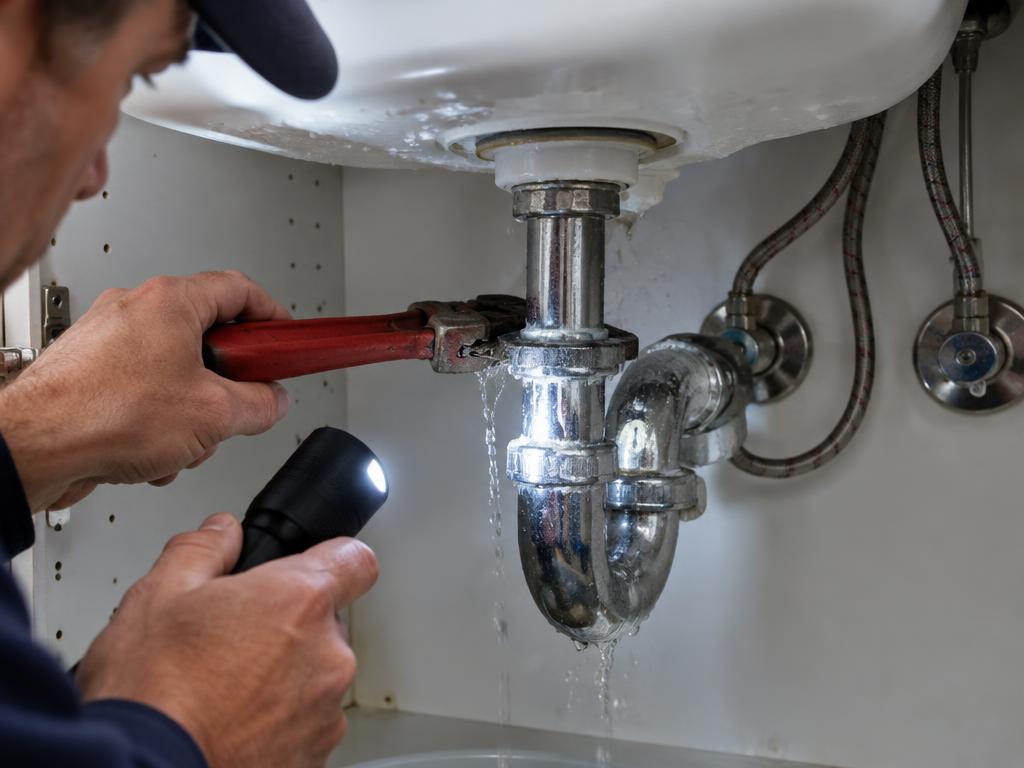 Fixing a leak under a kitchen sink