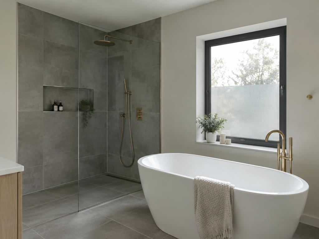 Finished modern bathroom